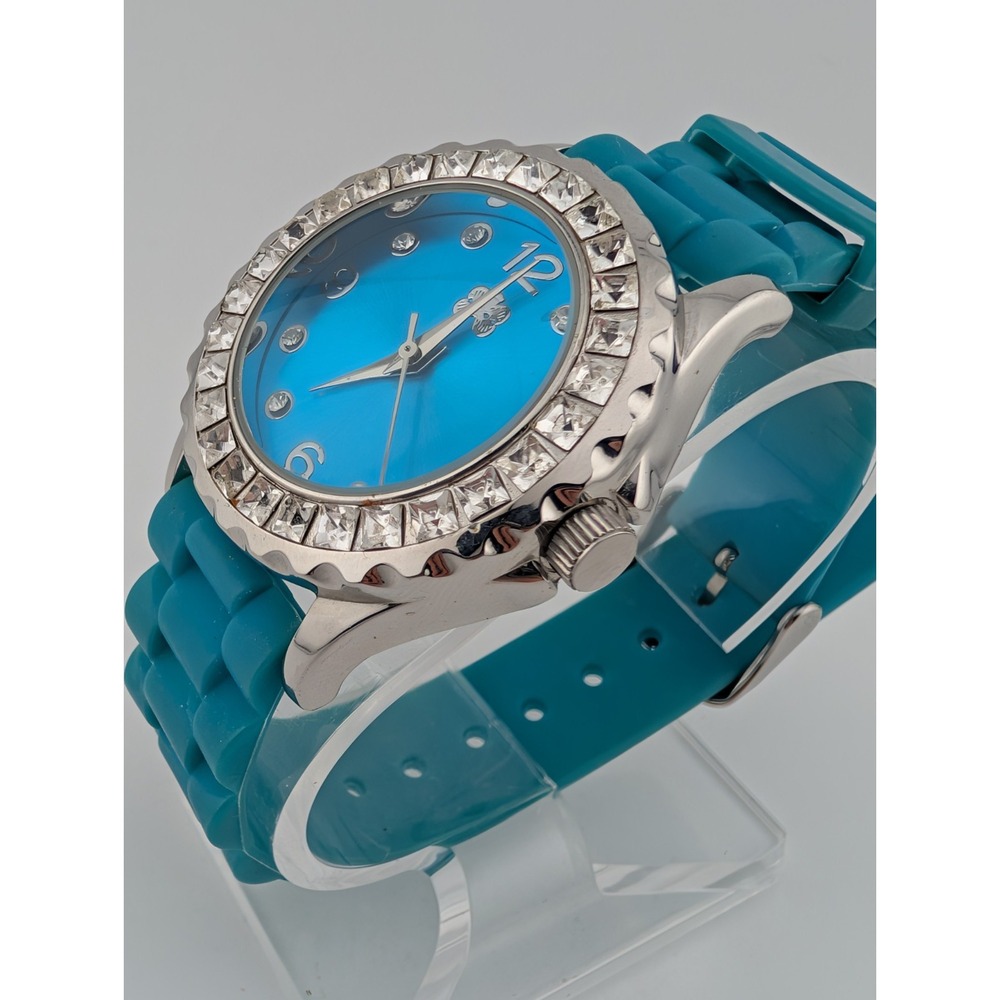 Curations Watch Women 38mm Case Crystal Bezel Blue Band-‎ New Battery - Picture 3 of 9